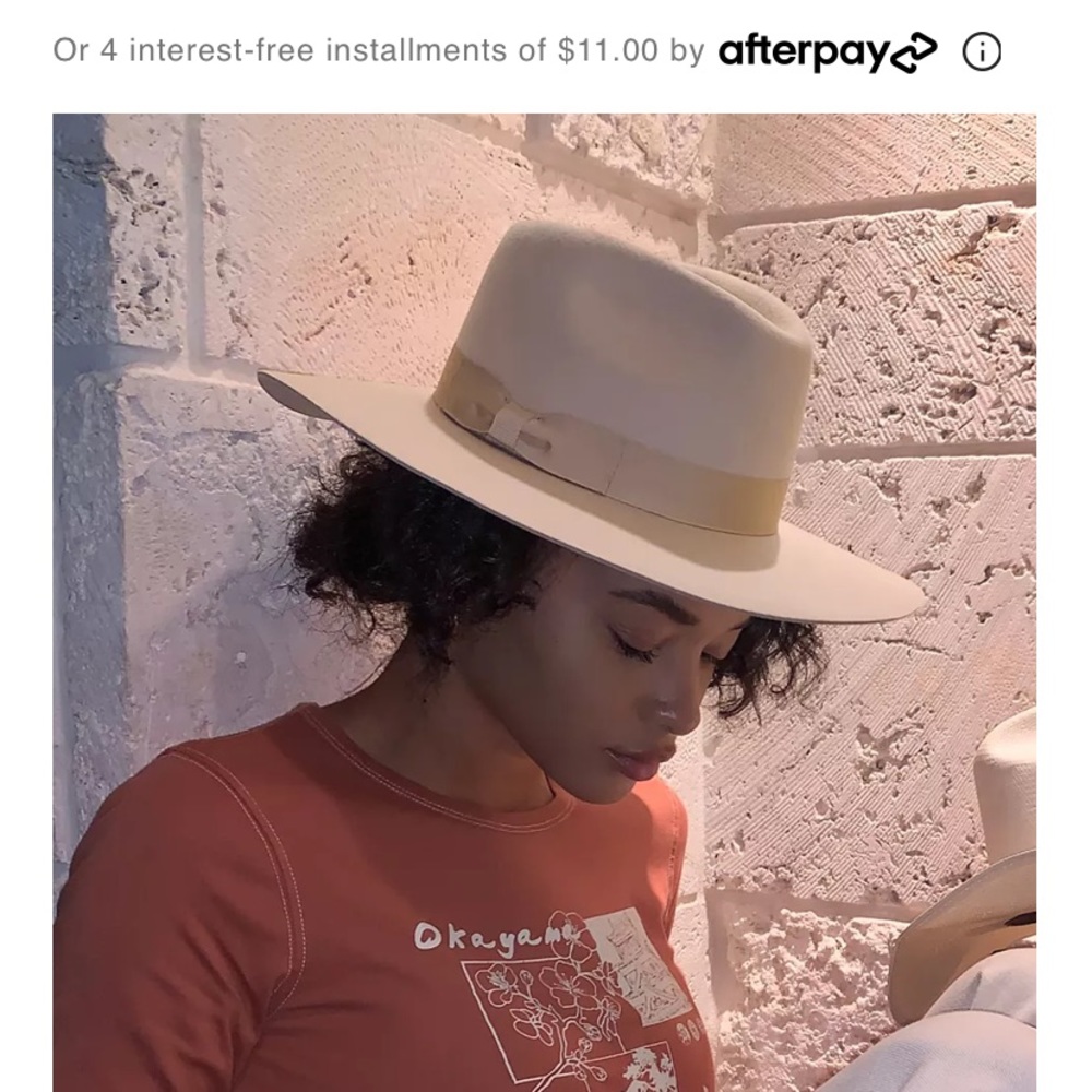 UO Flat Brim Felt Fedora NWT